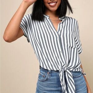 Lulus Stripped Tie Shirt